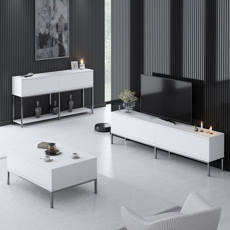 Möbelset White Lord - Couchtisch + TV-Schrank + Kommode –