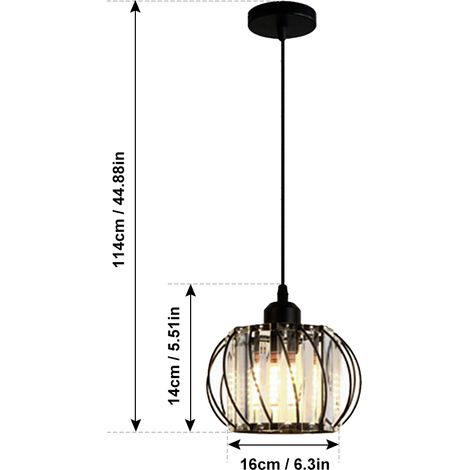 Lanterne suspendue en verre de Style fil, Simple et moderne, luminaire suspendu avec chaud, couloir, porche, balcon, noir, 12W