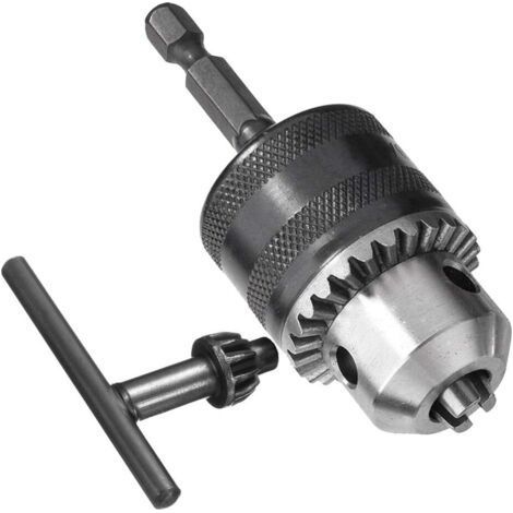 1,5-13mm 6.35mm Hex Tige Adaptateur de Mandrin de Perceuse à Changement Rapide, Convertisseur Mandrin de Forage 1/2-20UNF avec Clé de Mandrin Pour Perceuse Électrique Conversiondengyank (1/5)