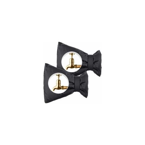 Lot de 2 protège-robinets extérieurs, protections isolantes pour l'hiver, protection contre la chaleur, le gel, la neige, la pluie et le froid (noir) - Crezuo