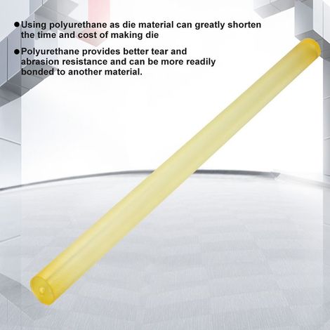 Tige ronde creuse en polyuréthane jaune 35mm diamètre extérieur, alésage 8mm, longueur 500mm, haute qualité (1/5)
