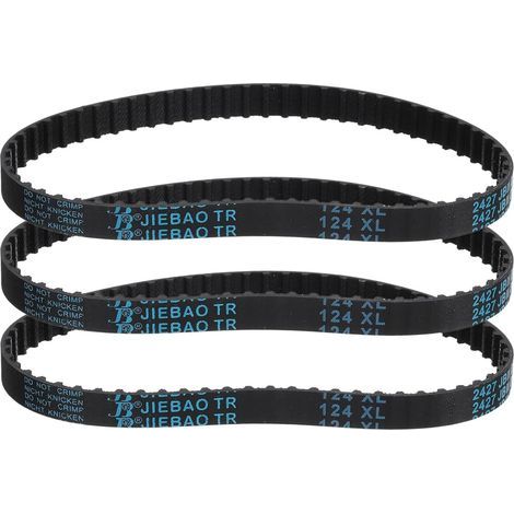 3 Pcs 124XL 037 Courroie de Synchronisation 62 Dents Courroie Crantée à Engrenages en Caoutchouc. Largeur 0.37". Pas 0.20" Courroie de Distribution (1/5)