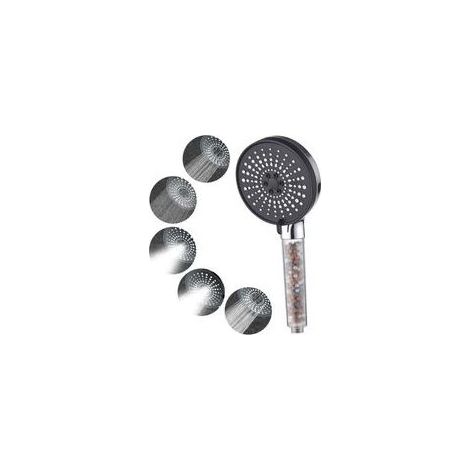 Pommeau de Duche, Pommeau de Douche Economie Deau, Pommeau de Douche Anti calcaire, Pommeau de Douche Haute Pression avec 6 types de jets, Placage (1/5)