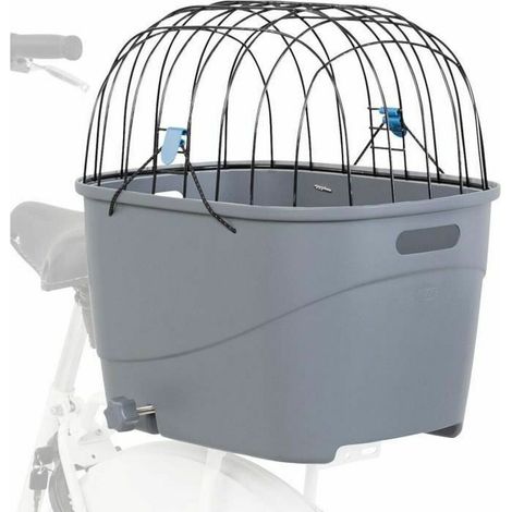 TRIXIE Cesta per portapacchi in plastica e metallo - 36 x 47 x 46 cm - Grigio - Per cani (1/5)