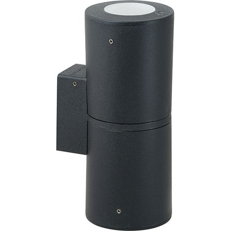 Aplique de exterior FRANCA 2xE27 6W con pulsador CCT (2colores) IP55 24al resina negra (1/2)