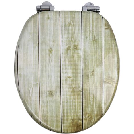 Sedile wc copri vater universale frizionato fantasia in mdf chiusura rallentata fantasia wood - confezione 1