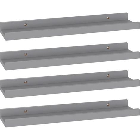 Étagères murales 4 pcs Gris 40x9x3 (1/5)