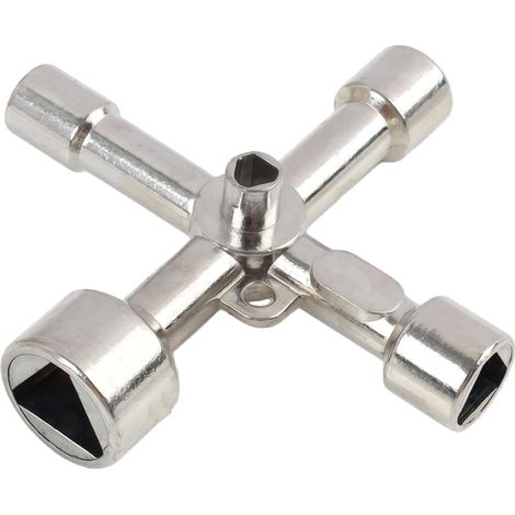 Clé Triangle 5 Tailles Zinc Pour Poubelle, Coffrets Et Compteurs  alliage zinc anticorrosif, pointe triangle bonne adhérence, outil coffrets urbains, trou porte-clés transport aisé (1/5)