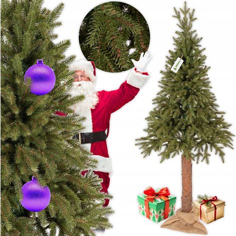 ALBERO DI NATALE ARTIFICIALE SU UN TRONCO SIMILE A UN VERO ABETE 180 CM 100% PE DENSO (1/5)