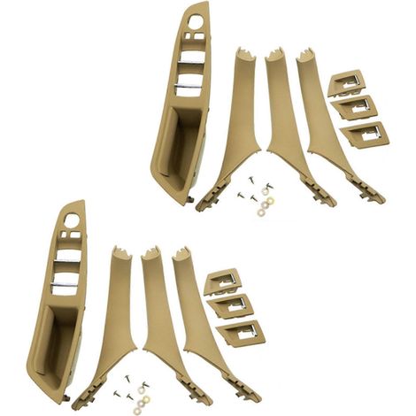 Lot de 2 poignées de porte intérieures pour BMW Série 5 F10 F11 520 525 (conduite à droite), couleur beige. (1/5)
