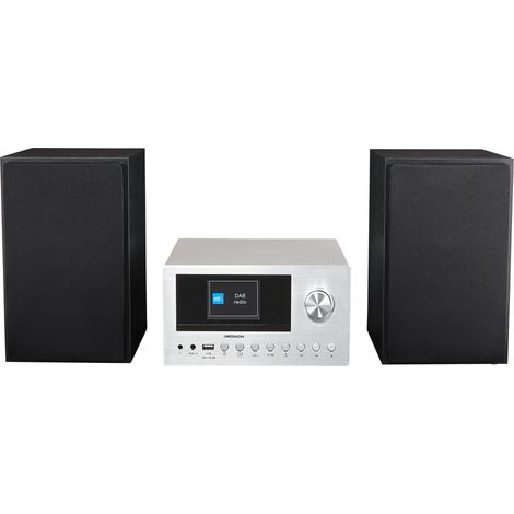 MEDION P85003 - Micro Système Audio - DAB+ - WiFi - Lecteur CD - Bluetooth - Argent