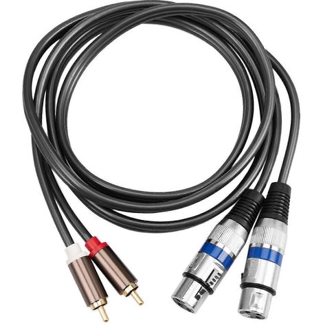 Câble audio Hi-Fi 2 RCA mâle vers XLR 3 broches femelle pour console de mixage et amplificateur, double XLR vers double RCA (1/3)