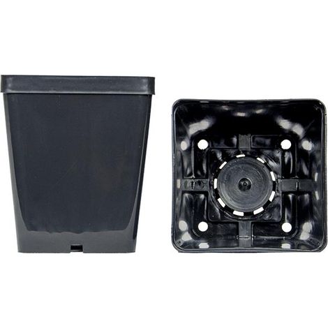 Vasi quadrati colore nero 12x12x14 cm (n.10 pezzi), ditta Arca