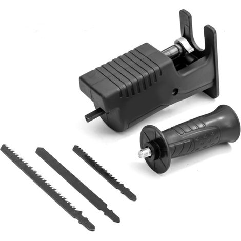 Perceuse électrique, Kit de scie alternative modifiée, adaptateur et poignée de lames de scie pour couper le métal et le bois