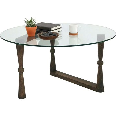 Dmora - Wohnzimmertisch Vegastra, Niedriger Wohnzimmertisch, Kaffeeregal, Couchtisch für Sofa, 80x80h41 cm, Nussbaum, mit verstärkter Verpackung