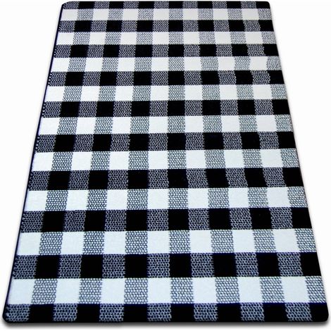 Teppich SKETCH - F759 creme/schwarz - kariert white 140x190 cm