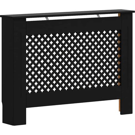 vidaXL Cubierta para radiador MDF negro 112x19x81,5 cm (1/2)