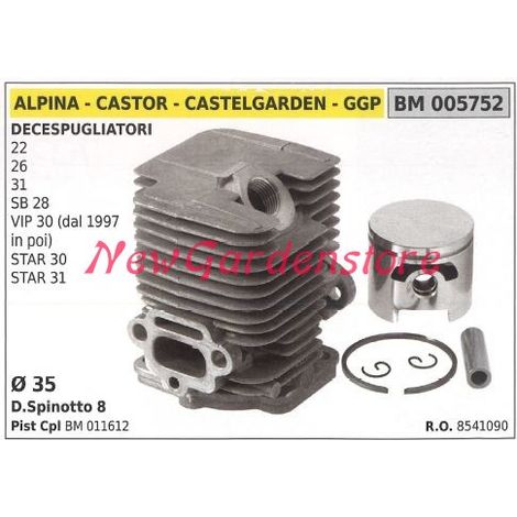 Cilindro pistone segmenti ALPINA motore decespugliatore 22 26 31 SB 28 005752