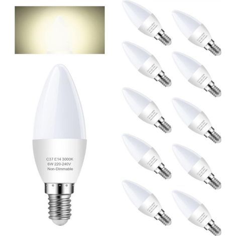 [JAMAIS UTILISÉ] Ampoule E14 LED C37 5.5W, Blanc Chaud 2700K, équivalent Ampoule Incandescente 60W, 600lm Ampoule , Angle du faisceau 270°, CRI＞80, Non Dimmable, Lot de 12 (1/4)