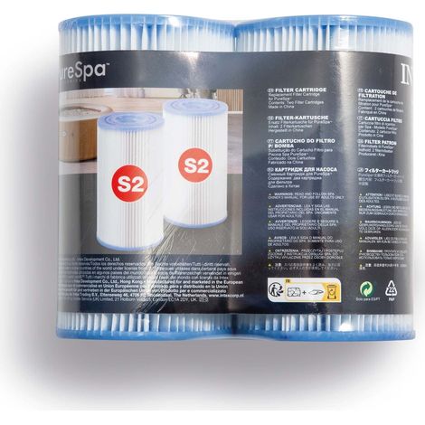 Filtre de pompe de piscine type S2, lot de 2 pour Intex PureSpa