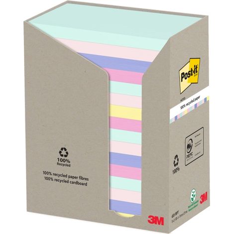 Post-It 655-1RPT nota autoadhesiva Rectángulo Multicolor 100 hojas Autoadhesivo