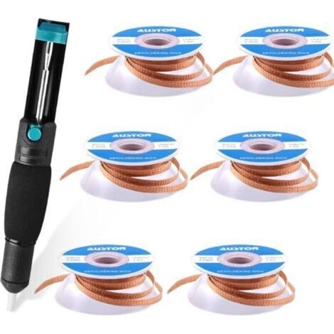 Lot de 7 Pièces Pompe à Dessouder et Tresse à Dessouder pour Enlever la Soudure (1/5)