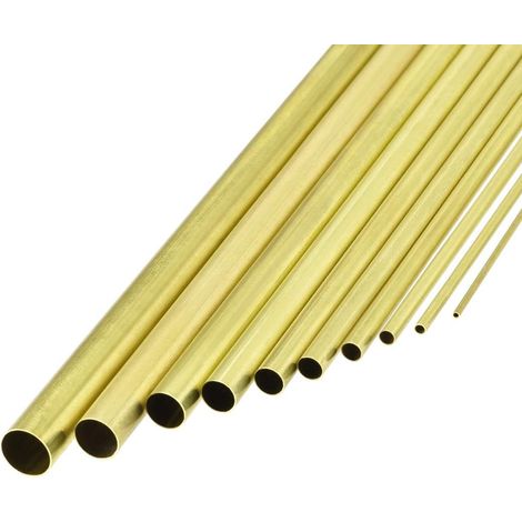 Brass Tube 1.5mm 2.5mm 3.5mm 4.5mm 5.5mm 6.5mm 7.5mm 8.5mm 9.5mm 11mm External Diameter x 0.2mm Wall Thickness 300mm Seamless Length Round Pipe Pack of 10 (1/5)