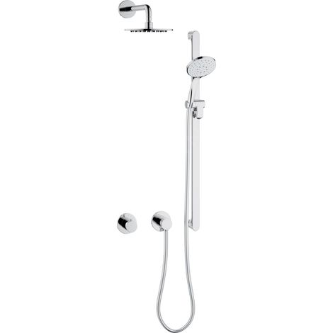 Ensemble de douche 9 IXMO SOLO pour 2 plaques rondes de fixation (1/5)
