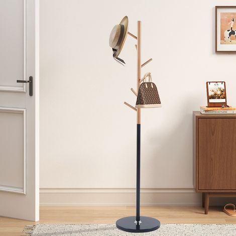 Porte-manteaux moderne bois et noir LOVA (1/5)