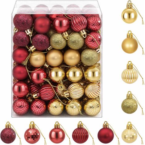 Set di Palline di Natale 150 pz Oro e rosso vino 3 cm vidaXL (1/5)