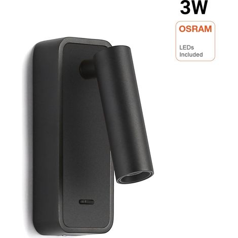 Lampe de lecture "RAAM" 3W - Réglable - OSRAM Chip - Noir