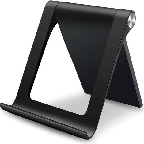 Support téléphone noir réglable 360° pliable pour iPhone 13 Mini Pro Max 12 11 X XS XR 8 7, Galaxy S21 Ultra S20 S9 S8 Note20, Redmi Note 10 Pro, écrans 4-9 pouces, bureau ajustable (1/5)