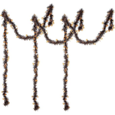 Guirlande de 3 bandes décoratives en imitation fourrure marron pour Halloween, idéale pour la décoration intérieure et extérieure. (1/5)