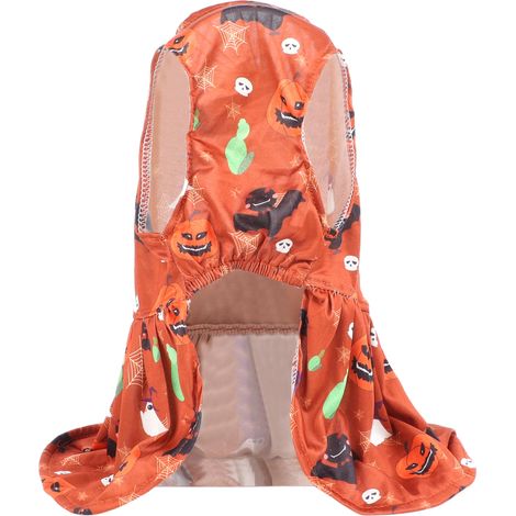 Robe d'halloween pour animaux de compagnie, élégante et mignonne, motif citrouille, col rond, jupe pour chiot, pour fête et vacances (1/5)