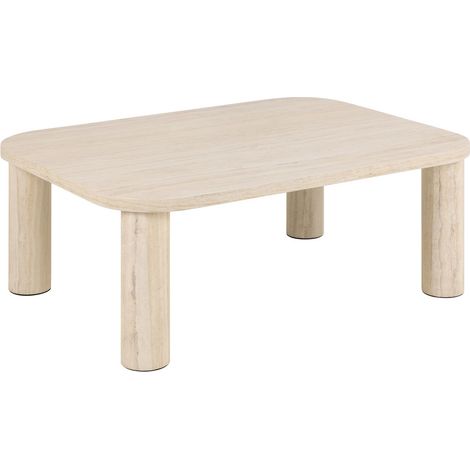 Table basse rectangulaire effet travertin design moderne GÖRAN (1/5)