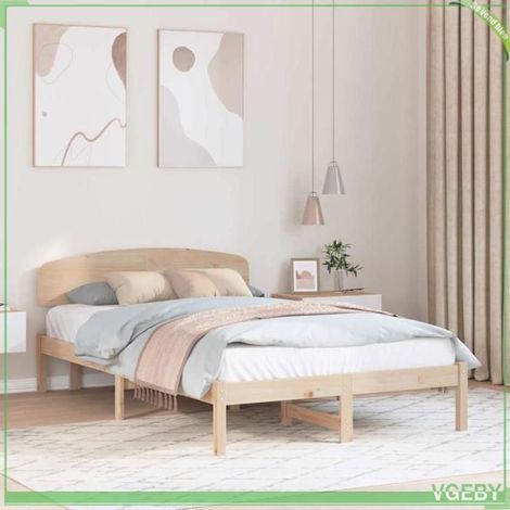 Cadre de lit - ABI - 120 x 190 cm - Pin massif - Tête de lit incluse - Durable (1/5)