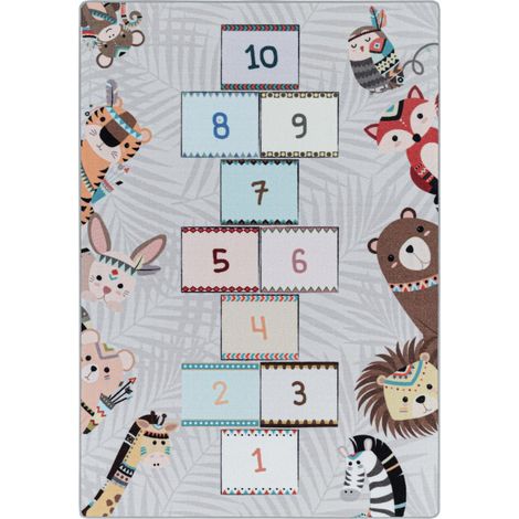 Tapis enfant Lavable 30° 100x150 gris et marron HUSPLAY (1/5)