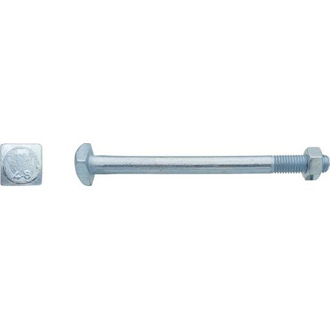 15 Boulons Charpente Bois Tête Carrée 18 x 550 mm - NFE 27341 - Zingué blanc - D-Work