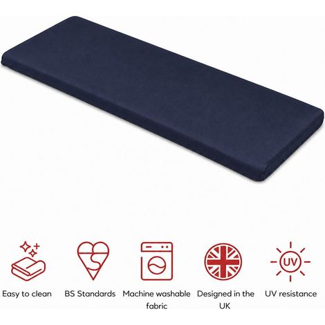 SP 3 Seater Bench Pad Cushion - L143 x W48 x H6 cm - Navy