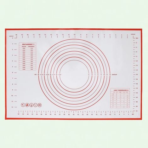 Tapis À Pâtisserie En Silicone Antiadhésif - 60 x 40 cm - Avec Graduations Imprimées - Pour Pétrir Et Étaler La Pâte - 1 Pièce (1/5)