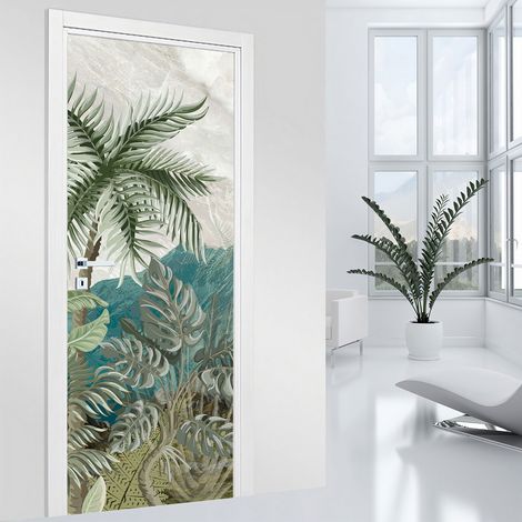 Stickers pour porte - Jungle - 83 x 205 cm - Adhésif + Protection MATE (1/2)