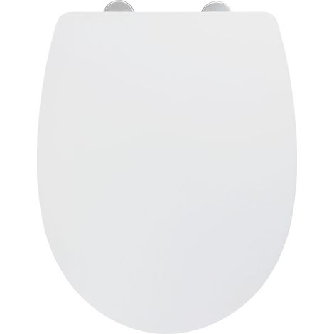 Wenko – Abattant WC avec frein de chute – Fixation inox – Thermoplastique robuste – 36,5x45 cm – Système Easy-Close silencieux