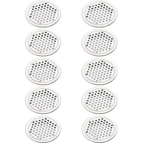 20 Pièces Grille Aeration Ronde Inox Grille de Ventilation Aeration Couvercle Cercle pour Armoire Placard Air évacué Grille d'évacuation Ventilation pour Cuisine Meubles Bouche Aération (53mm) (1/4)