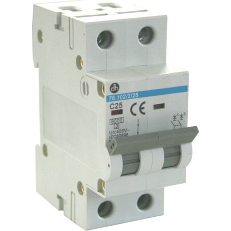 Interruttore automatico (MCB) 2P 16A + 6kA,Classe C Electro Dh 78.102/2/16 8430552145515