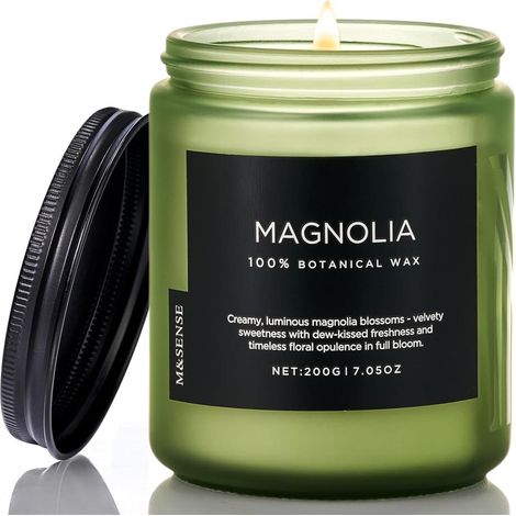 Duftkerze Magnolie Jasmin 200g Sojawachs 50h 2-Docht Frühlingsduft (1/5)