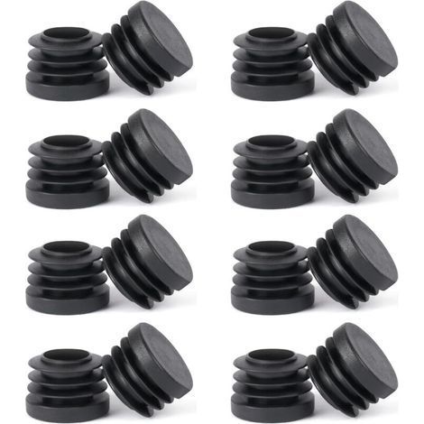 Bouchons Ronds en Plastique Noir pour Pieds de Chaise, Canapé et Table – Lot de 20, Diamètre 25 mm, Cache-Tube Antidérapant et Protecteur (1/5)