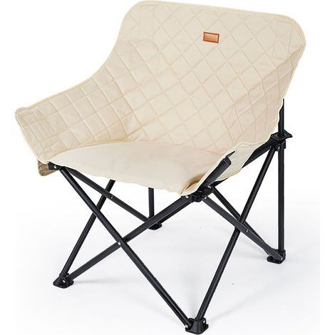 Planteur de camping pliant tuyaux renforcés coton doux grande capacité charge chaise pliable pour pêche pique-nique extérieur abricot (1/5)