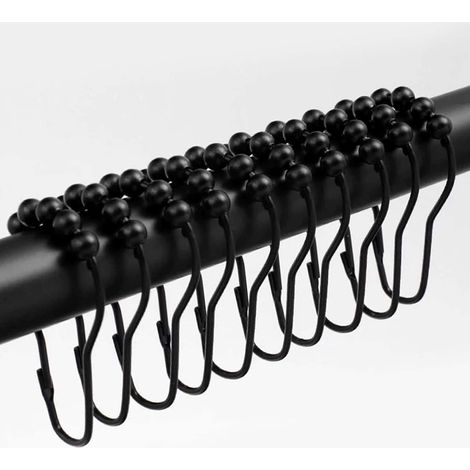 Lot de 12 Crochets, Anneaux coulissants, Acier inoxydable 304, Surface polie, Pour salle de bain