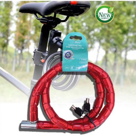 Linq - Catena Antifurto Lucchetto Bici Bicicletta Scooter Moto 120 Cm 2 Chiavi Cx-9563 - (1/3)