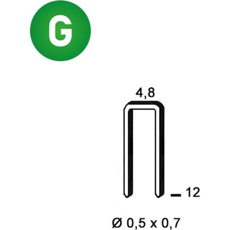 18 000 Agrafes Galvanisées U-12 - 4.8x12x0.5x0.7 mm - D-Work